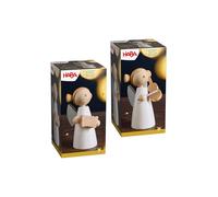 HABA Figura navideña de ángel de madera, 2 unidades, diseño de ángel con violín y ángel con acordeón, decoración de madera a partir de 3 años