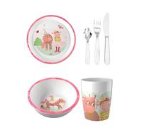 HABA Juego de vajilla unisex (4 unidades, cuenco, plato, vaso y cubiertos), diseño de princesa y caballo, tamaño único