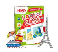 HABA Logic! Case Extension Set Vacaciones & Viajes, Juego de lógica para niños a Partir de 7 años, Juego de Rompecabezas. Juego de Viaje, Juego para 1 Jugador