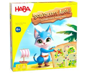 HABA Mapa del Tesoro AHOI! - Aventura de búsqueda del Tesoro y Juego de Dados - Experimenta un emocionante Juego de Rompecabezas Pirata con Barco 3D para Recoger Monedas - para niños a Partir de 6