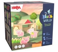 Haba Meine erste Bausteinwelt Ferkelstall Kalle - Bausteinspaß AB 2 Jahre - Fördert Motorik & Kreativität - BauernBausteinset - 2014559001