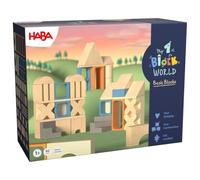 HABA Mi primer mundo de bloques de construcción - Juego de bloques de construcción extra grandes (40 piezas) de madera de haya sostenible - Bloques de madera de colores para niños pequeños a partir de