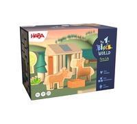 Haba Mi Primer Mundo de Bloques de construcción Ponyhof Paula - Bloques de construcción a Partir de 1 año con Motivos de Patio de Poni - Primer Juego de construcción para niños pequeños - Fomenta la