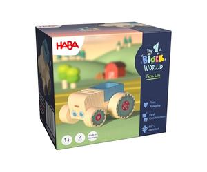Haba Mi Primer Mundo de Bloques de construcción: Tractor Toni - Juguete de Madera a Partir de 2 años con Bloques de construcción y remolques - Fomenta la motricidad Fina y la Creatividad - 2014487001