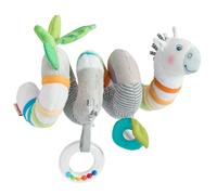 HABA Mobile Spiral Zebra - Espiral de tela para bebés con sonajero, espejo y agarre, juguete de motricidad a partir de 0 años para capazo, cochecito y cama - 2012363001