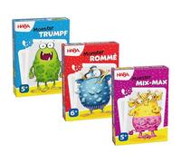 Haba Monster Juego de Cartas - Tres emocionantes Juegos de Cartas para niños a Partir de 4 años - Fomenta la atención y la Creatividad - Ideal para Noches de Juego - 2013792