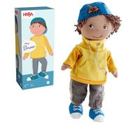HABA Muñeca Bruno - Muñeca de Tela Fresca de 30 cm para niños pequeños, fácil de Poner y Quitar, fácil de Limpiar y Lavable, a Partir de 18 Meses, 2011832001