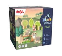 Haba My First Bausteinwelt Forest & Pradera - Juego de Bloques de Madera a Partir de 1 año con Motivos de Animales y Naturaleza, Juguete Creativo apilable de Madera - 2014555001