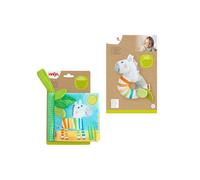 HABA New Born - Rodillo para gatear (2 unidades, con libro de exploradores, cebra y agarrador, a partir de 6 meses)