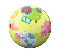 HABA Pelota Infantil de Animales de Granja - 22 cm con válvula de plástico Resistente, Bola de Juego Colorida para Interior y Exterior, a Partir de 2 años - 2012745001