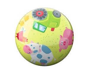HABA Pelota Infantil de Animales de Granja - 22 cm con válvula de plástico Resistente, Bola de Juego Colorida para Interior y Exterior, a Partir de 2 años - 2012745001