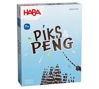 HABA Piks & Peng - ¿Quién supera a los demás? Juego de cartas tácticas para niños a partir de 7 años con puercoespín y globos, 2 - 4 jugadores - 2012920001