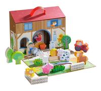 Haba Play World en el set de juegos de granja - Barn and Animal Farm Toys for Withdlers 1-3 NITDLER Aprendiendo juguetes preescolar figuras de an