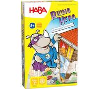 HABA Rhino Hero apilamiento en 3D, Mesa Infantil de 2 a 5 Jugadores, 5 años o más, Juego de acción para Toda la Familia, tamaño pequeño, Multicolor (302203)