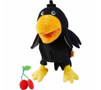 HABA Theo The Raven Glove Puppet with Cherries - Beak Opens Wide with