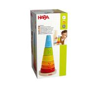 HABA Torre de Enchufe Kunterbunt - Juguetes de Habilidades motoras de Colores apilables - Juguete para bebé de Madera - Fabricado en Alemania - A Partir de 12 Meses - 2010995001