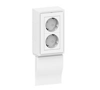 Habengut Base de enchufe vertical de 2 elementos para zócalo de PVC de 80 mm, blanco