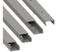 Habengut | Canal para Cables (con Orificios de Montaje en el Suelo) 15x30 mm, de PVC, Longitud 4 m (4 x 1 m), Gris