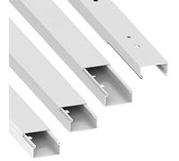 Habengut | Canal para Cables (con Orificios de Montaje en el Suelo) 15x30 mm, de PVC, Longitud 4 m (4 x 1 m), Blanco