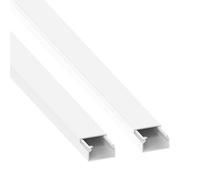 Habengut Canaleta para Cables, 22 x 12 mm, Color Blanco, Plano y Resistente a los Rayos UV, 2 x 1 m, Cubierta de Cable de PVC para TV, Pared, Escritorio y Exterior, Autoadhesivo y para Ocultar Cables
