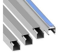 Habengut - Canaleta para Cables (autoadhesiva, 15 x 15 mm, PVC, 4 x 1 m), Color Plateado