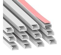 Habengut - Canaleta para Cables (autoadhesiva, 22 x 12 mm, PVC, 12 m de Largo), Color Blanco