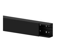 Habengut - Canaleta para Cables (con Orificio de Montaje, 60 x 110 mm, PVC, para Muchos Cables, 1 m), Color Negro