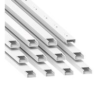 Habengut - Canaleta para Cables (con Orificio de Montaje en el Suelo), 15 x 30 mm, PVC, Color Blanco, Longitud 12 m (12 Unidades de 1 Metro)