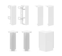Habengut Juego de Accesorios (2 x IE, 1 x Ae, 1 x ES Izquierda, 1 x ES a la Derecha, 2 x Conectores) para el Montaje del zócalo 4D Moderno, Color Blanco