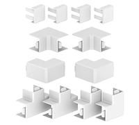 Habengut | Juego de Accesorios (4X ES, 2X IE, 2X Ae, 2X FW, 2X Pieza en T) para el Montaje de la canaleta de Cables 15x15 mm, Blanco