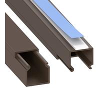 Habengut Mini canaleta para Cables marrón, 15 x 15 mm, Plana, autoadhesiva, para Pared y Muebles, sin taladrar, 2 x 1 m, Ocultar Cables