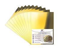 Habercrafts Tarjeta de espejo dorado A4, tablero metálico de espejo grueso de 250 g/m², hojas doradas brillantes, cartulina para actividades, manualidades, cartulina reflectante con acabado de espejo