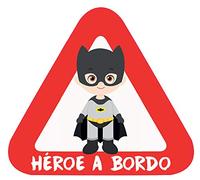 Haberdashery Online Pegatina Adhesiva Bebé a Bordo. Adhesivo vinilo para coche o moto. 15 x 13,7 cm. (27. Batman)