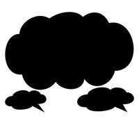 Haberdashery Online - Pizarra Adhesiva Negra de Vinilo, Ideal para Escribir y Borrar con Tiza, Decorativa y Práctica, Ultra Resistente, No Removible, Para Casa u Oficina, Nube, Vinilo.