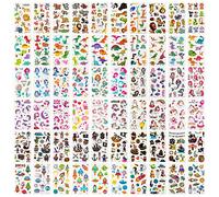 Habett Tatuajes Temporales para Niños Set 60 Hojas Adhesivas, Unicornio Dinosaurio Espacio Pirata Animales, Regalos Gratificantes para Niños, Fiestas de Cumpleaños