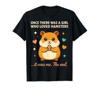 Había una Vez una Chica a la Que le encantaba la Linda Mascota Kawaii de los hámsters Camiseta gráfica económica, Hombre, Negro, XL