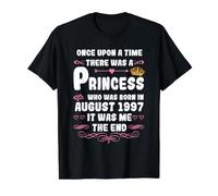 Había una Vez una Princesa. Agosto 1997 Cumpleaños Camiseta gráfica económica, Hombre, Negro, S