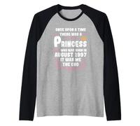 Había una Vez una Princesa. Agosto 1997 Cumpleaños Camiseta Manga Raglan