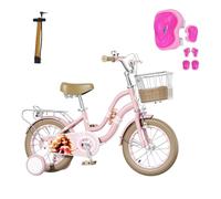 Habib Gruppe Bicicleta clásica para niña, 14 pulgadas, diseño elegante en menta, incluye bomba de aire y juego de protección de 6 piezas, marco de acero al carbono y sistema de frenado dual, crece y