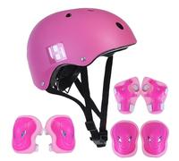 Habib Gruppe Casco de Bicicleta Infantil Ajustable y Juego de 6 Protectores - Ventilada, Rodilleras, Codos, muñequeras, 8 - 13 años, niños y niñas