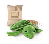 Habibi Botella de agua caliente de felpa con diseño de tortuga verde con funda extraíble