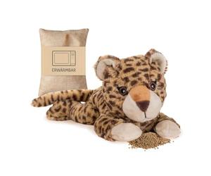 Habibi Plush Premium 1850 - Cojín térmico para calentar en microondas y horno, diseño de leopardo