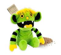 Habibi Plush Premium - 1867 Monster verde/amarillo, con cojín extraíble de grano - compuesto térmico/cojín de calor para calentar en el microondas/horno