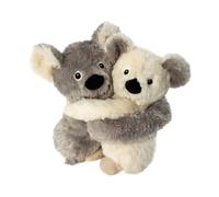 Habibi Plush Premium - 1961 Hugys Koala Papa (gris) + niño (crema) con cojín de grano extraíble - Cojín térmico para calentar en microondas o horno