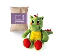 Habibi Plush Premium 1962 Dragon Baby Green con cojín de grano extraíble, cojín térmico y calor para microondas