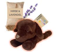 Habibi Premium MIDI Deluxe - Cojín de calor para bebés y niños - 2042 Mini Labrador, relleno de mijo extraíble, para calentar en el microondas, también apto para adultos (Labrador)