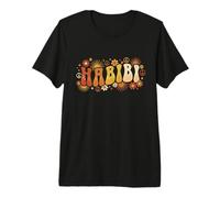 Habibi Retro 70s Typography Vintage Flower Hippie Arabic Camiseta Premium
