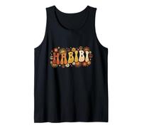 Habibi Retro 70s Typography Vintage Flower Hippie Arabic Camiseta sin Mangas