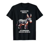 Habilidad de resiliencia obstinada | Pixel Art Donkey Gamer Humor Camiseta