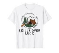 Habilidades sobre la Suerte Bushcraft Supervivencia Ferro Rod Camiseta
